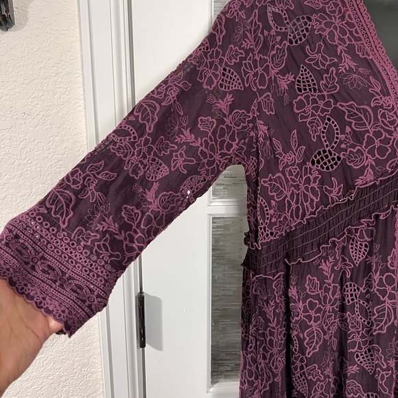 Johnny Was Cupro Eyelet Lace Dress - Picture 4 of 9